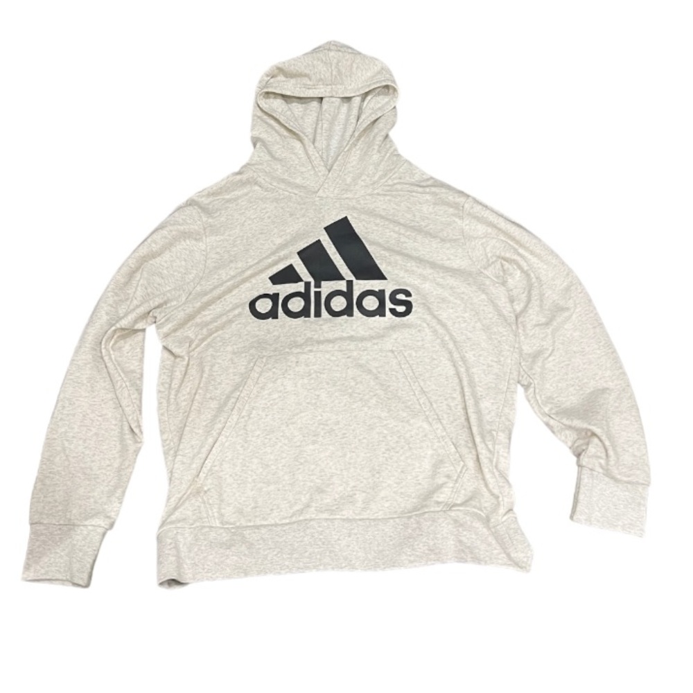 Mens Adidas light greyish white hoodie